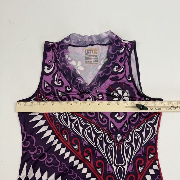 YMX YellowMan Cycling Tank Top Lightweight Sz S Purple Paisley Athletic Workout - Picture 4 of 9